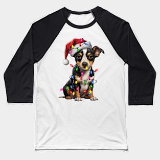 Christmas Rat Terrier Baseball T-Shirt